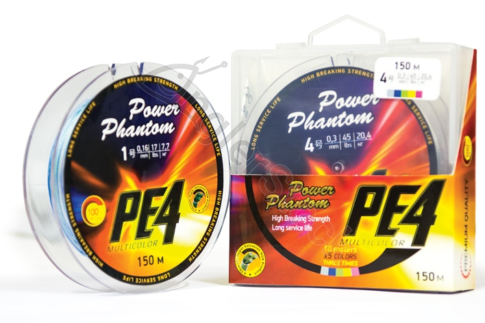 Шнур Power Phantom PE4 0.1 мм., многоцветный